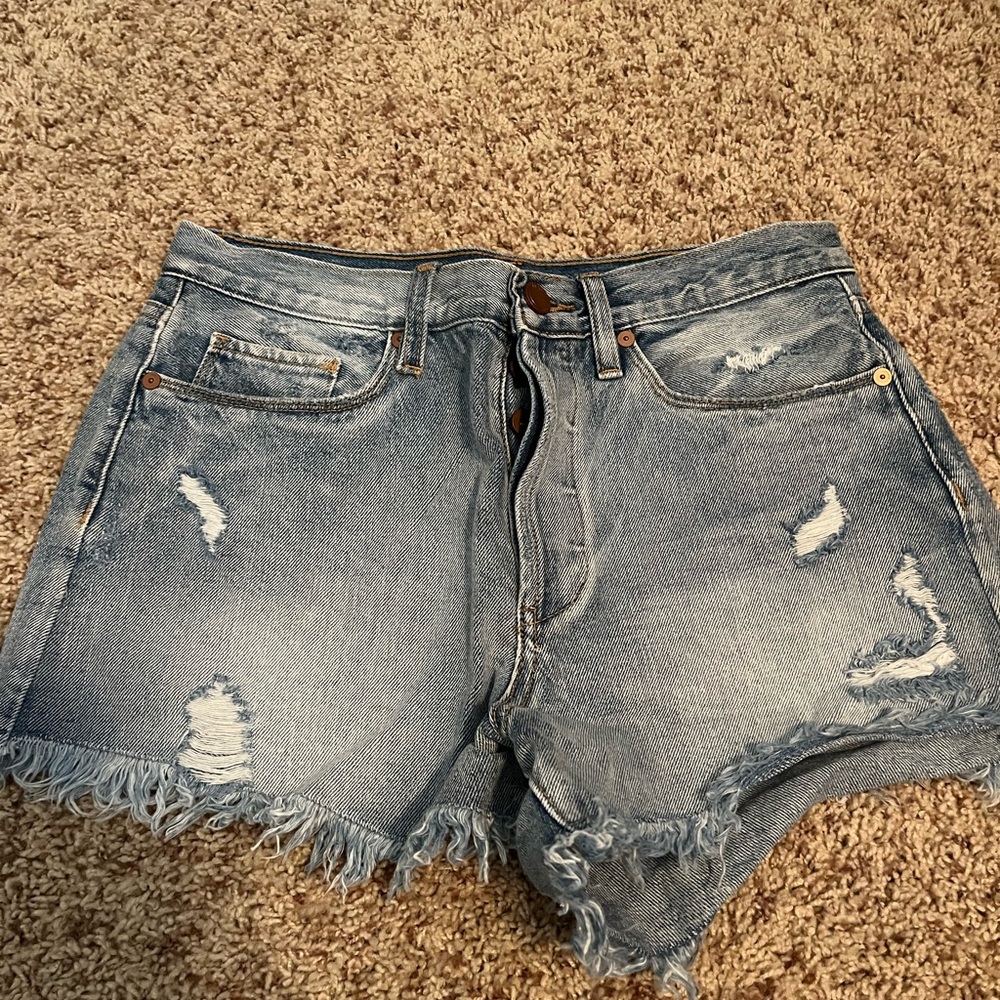 Jean button up shorts. Size 28